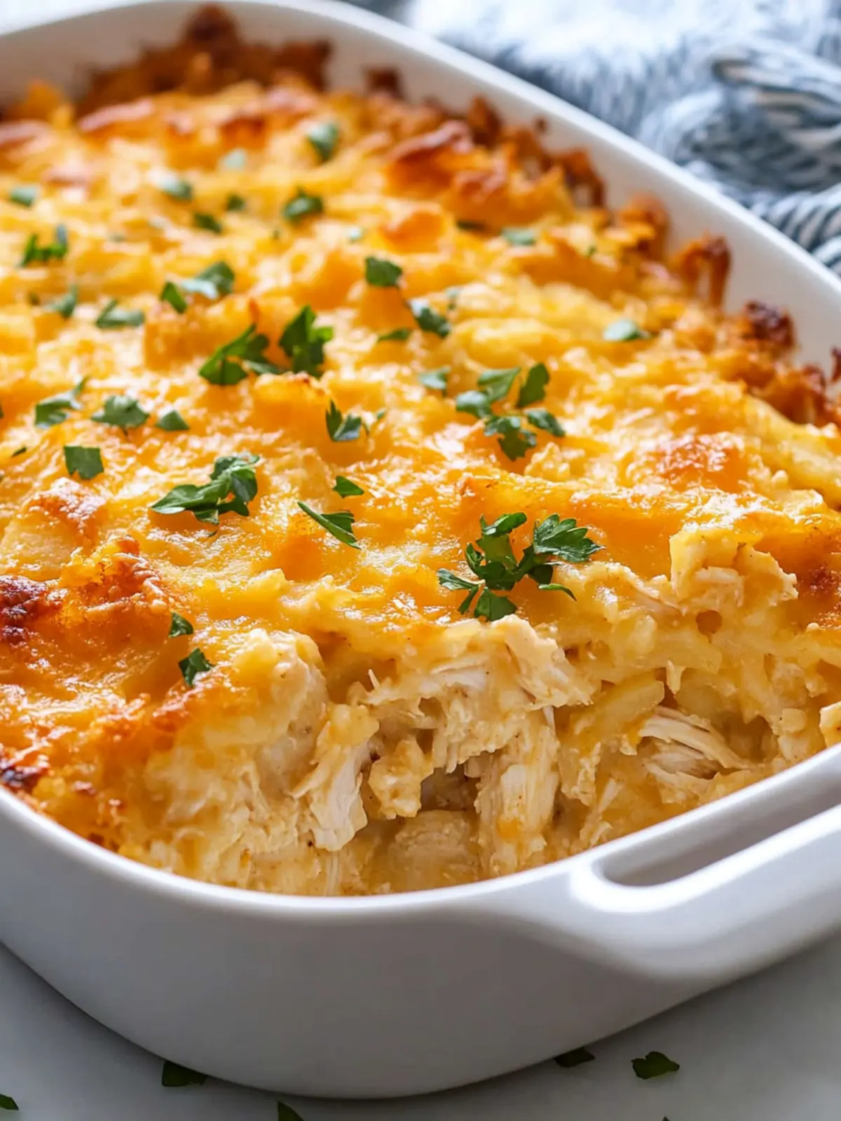 Cheesy Chicken Hashbrown Casserole