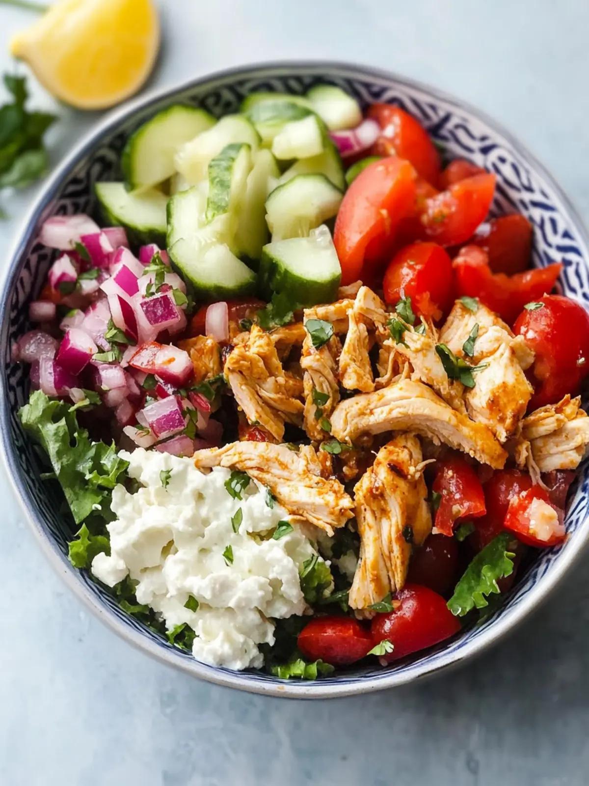 Leftover Chicken Gyros Bowls