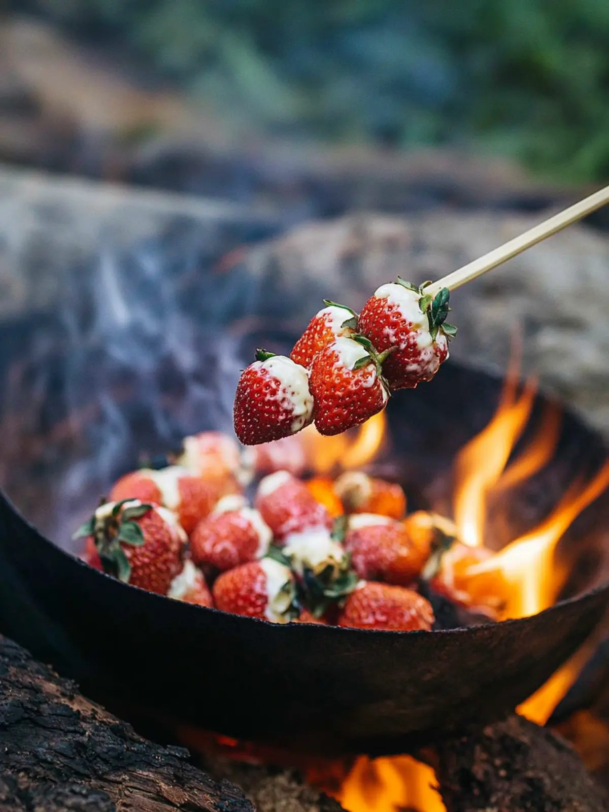 Campfire Strawberries with Marshmallow Fluff Delight 2 Campfire Strawberries