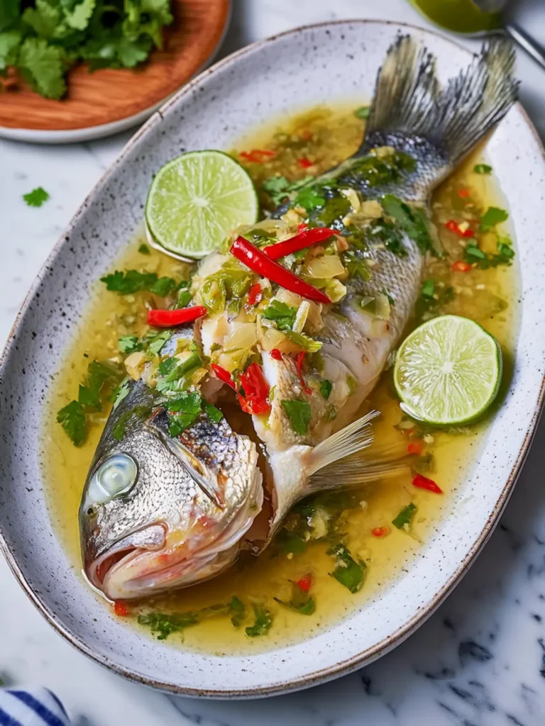 Thai Steamed Fish with Garlic, Chilli & Lime