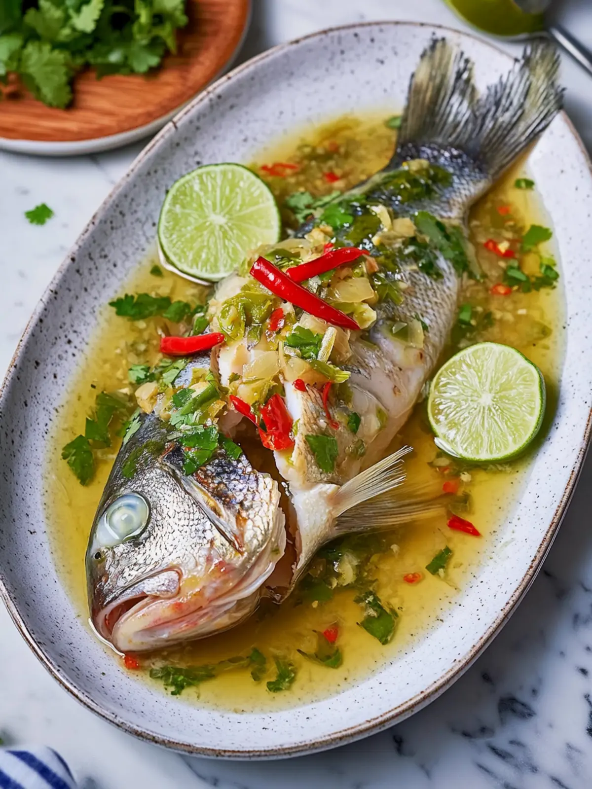 Zesty Thai Steamed Fish with Garlic, Chilli & Lime Delight 5 Thai Steamed Fish with Garlic, Chilli & Lime