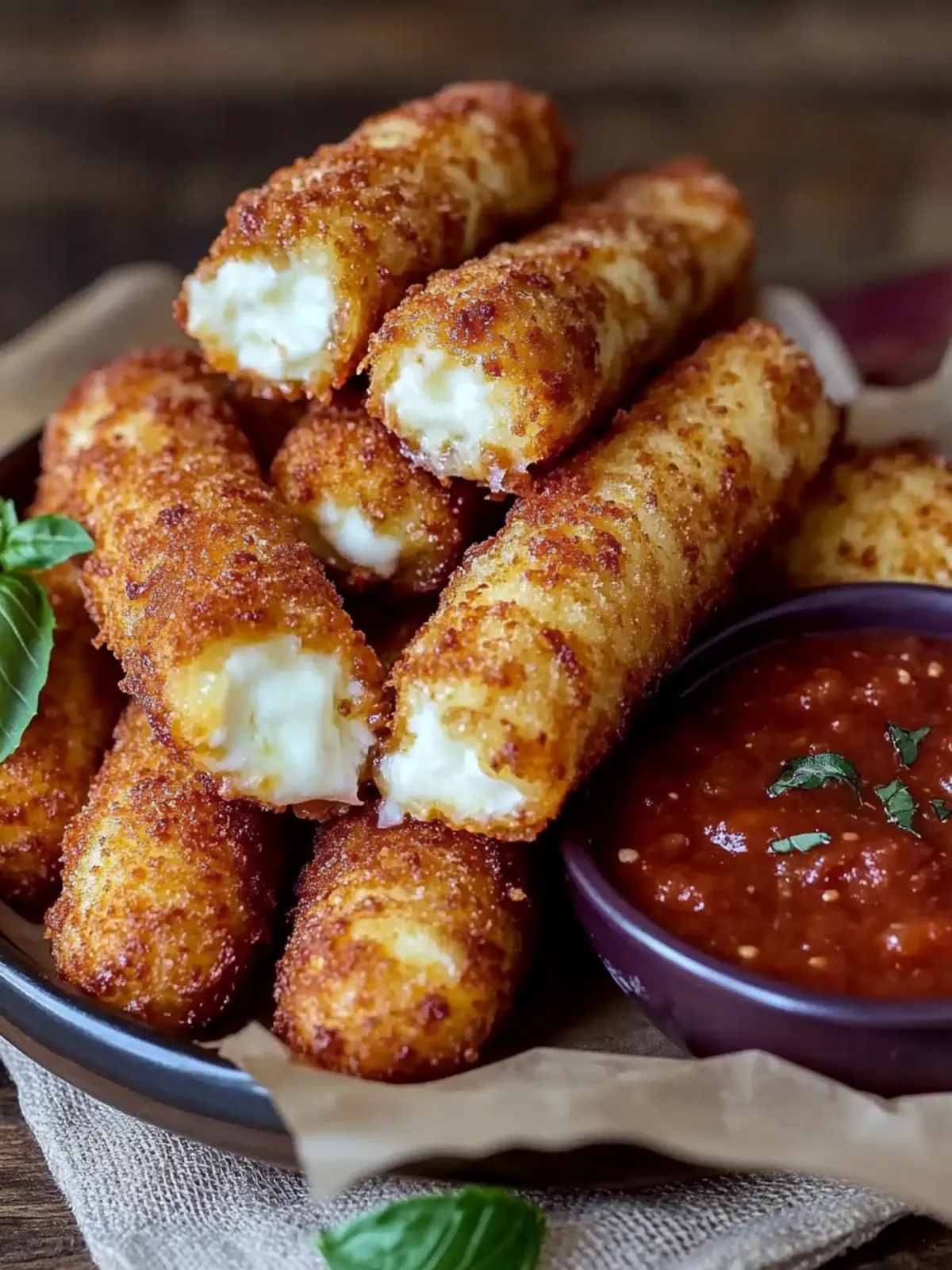 Crispy Baked Mozzarella Sticks with Marinara for Fun Snacks 2 Crispy Baked Mozzarella Sticks with Marinara