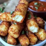 Crispy Baked Mozzarella Sticks with Marinara