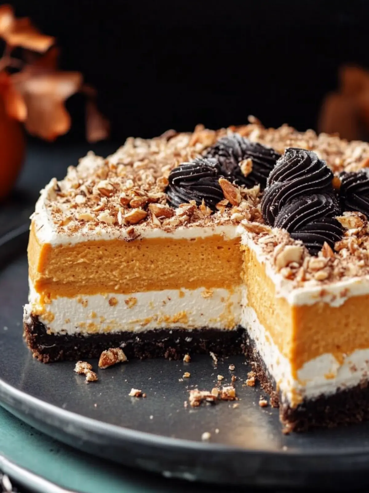 Irresistible Layered Pumpkin Cheesecake to Impress Everyone 3 Layered Pumpkin Cheesecake