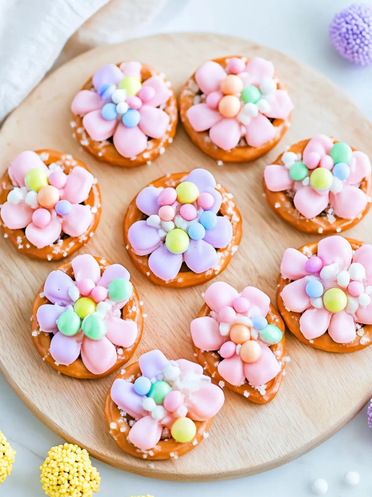 Pastel Candy Spring Flower Pretzels You Can’t Resist 4 Pastel Candy Spring Flower Pretzels
