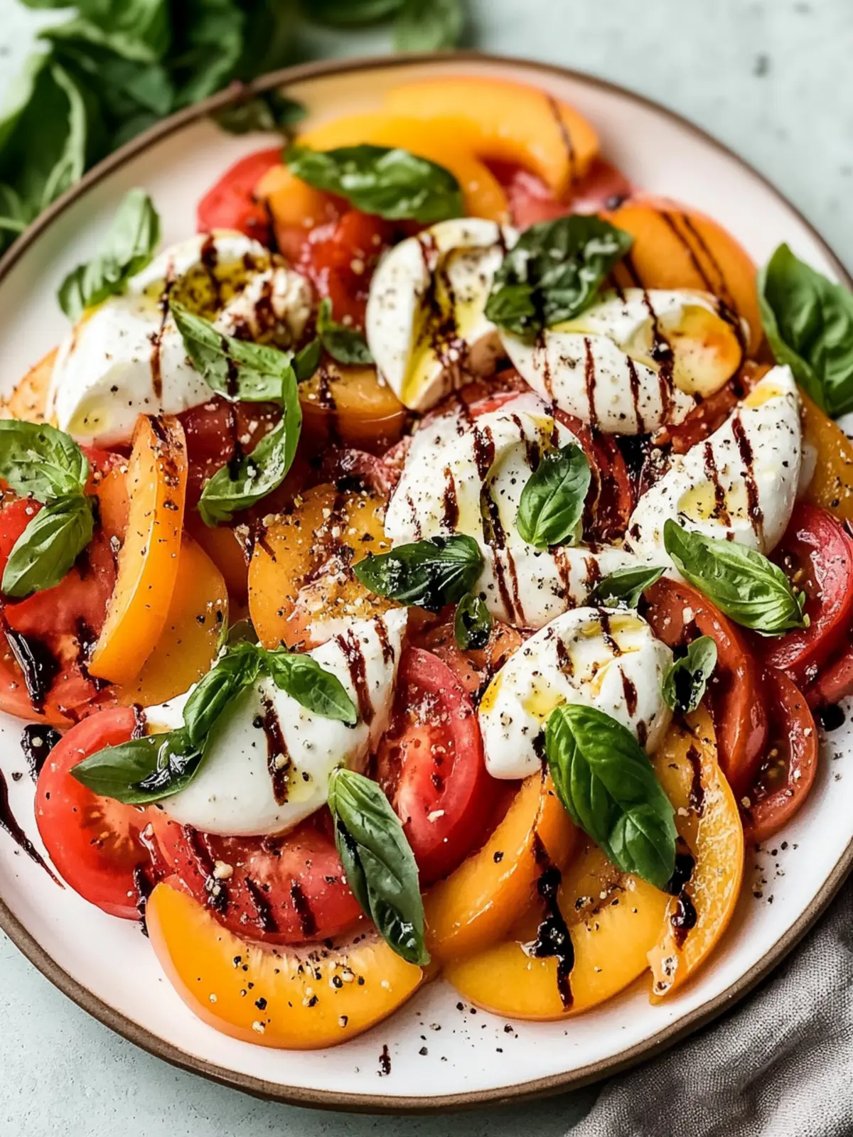 Heirloom Tomato and Peach Caprese Salad for Summer Bliss 3 Heirloom Tomato and Peach Caprese Salad