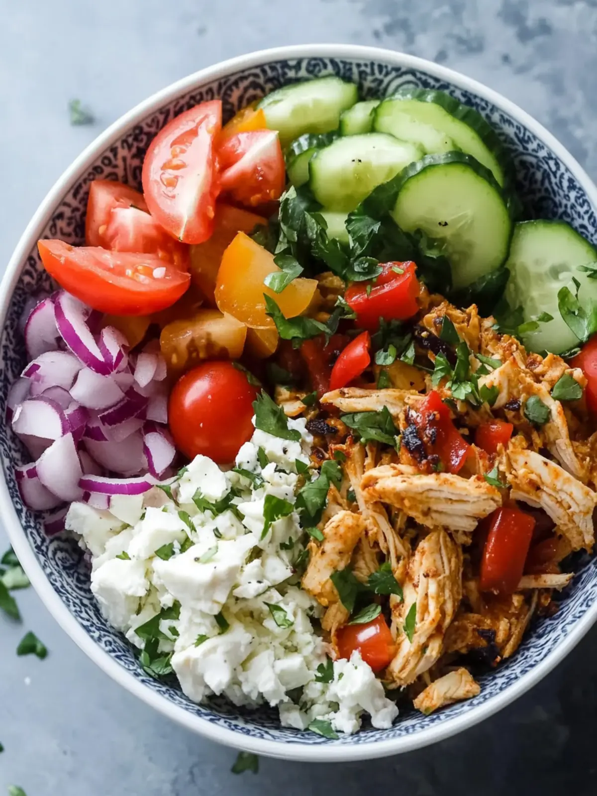 Leftover Chicken Gyros Bowls