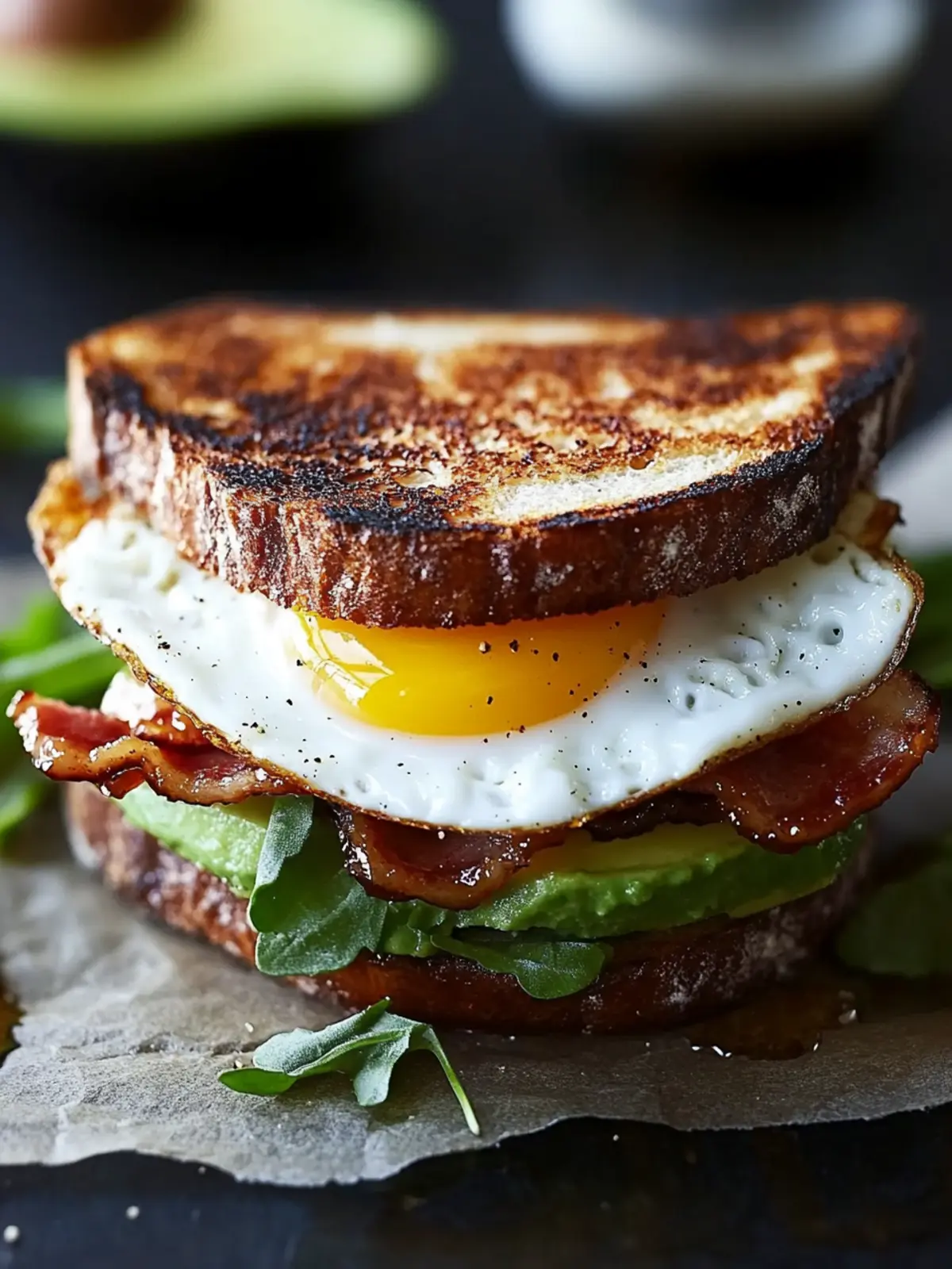 Bacon Jam Sandwich with Fried Egg and Avocado Bliss 3 Bacon Jam Sandwich with Fried Egg and Avocado