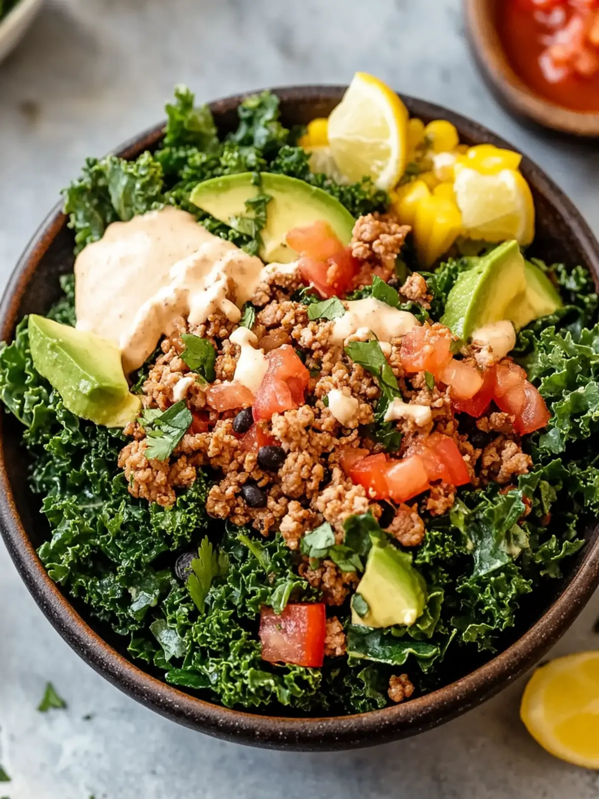 Easy Kale Taco Salads with Ground Turkey for a Fresh Twist 4 Easy Kale Taco Salads with Ground Turkey