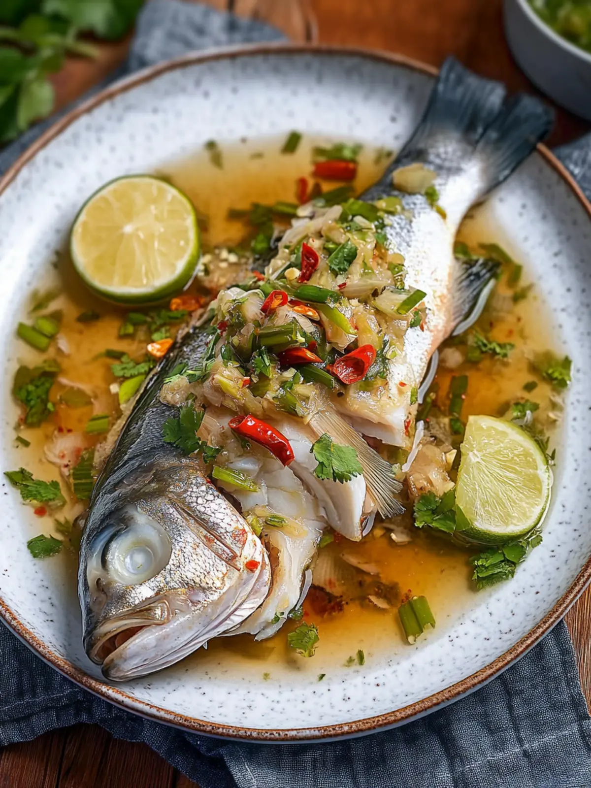 Zesty Thai Steamed Fish with Garlic, Chilli & Lime Delight 3 Thai Steamed Fish with Garlic, Chilli & Lime