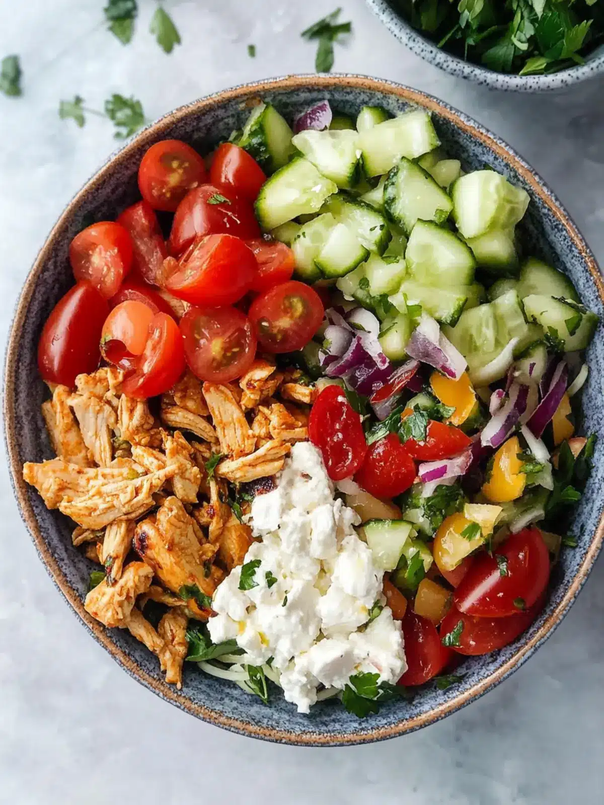 Leftover Chicken Gyros Bowls
