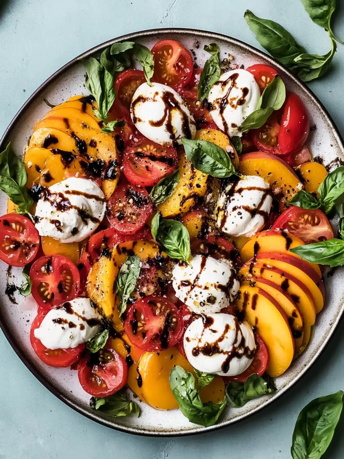 Heirloom Tomato and Peach Caprese Salad for Summer Bliss 2 Heirloom Tomato and Peach Caprese Salad