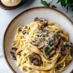 Lactose Free Carbonara with Mushrooms