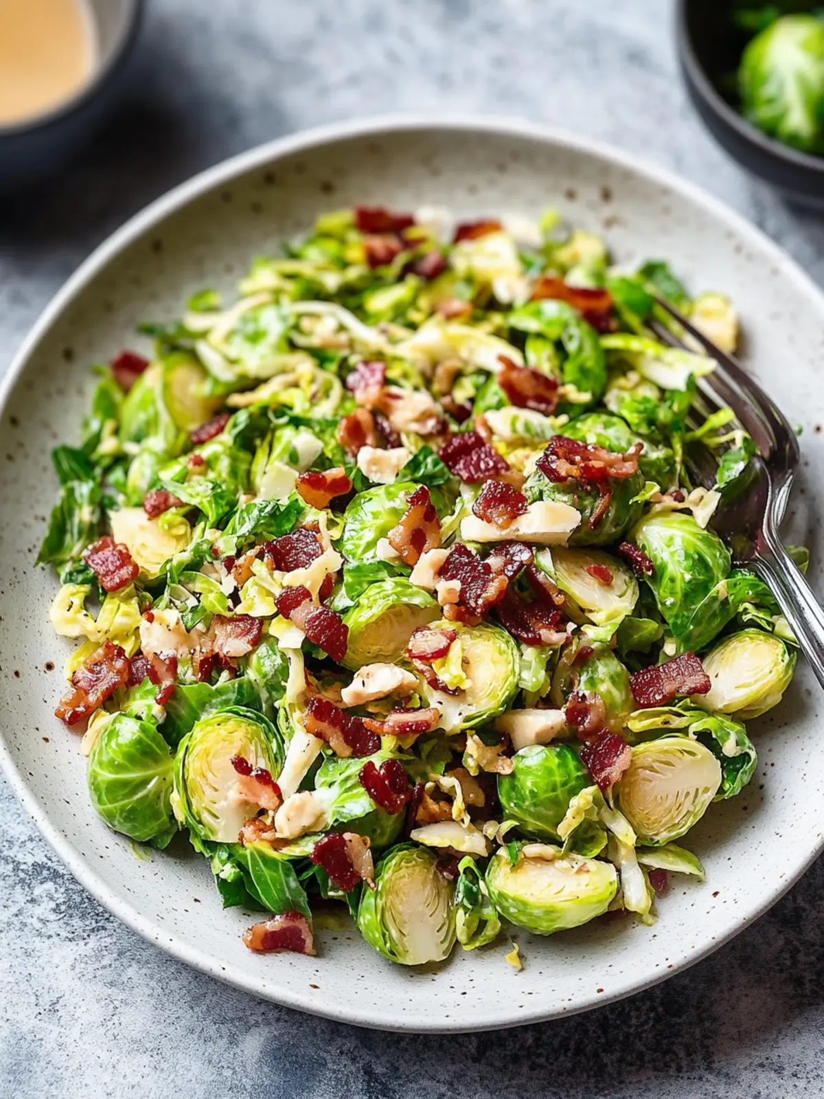Irresistible Warm Brussels Sprouts Salad with Maple Bacon Dressing 4 Warm Brussels Sprouts Salad with Maple Bacon Dressing