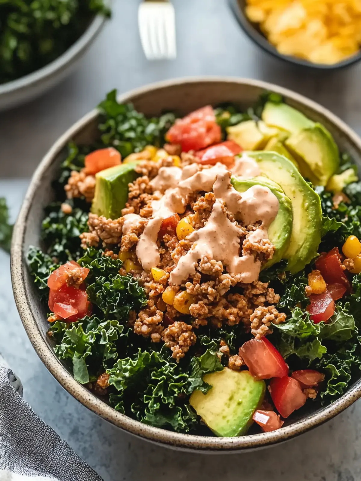 Easy Kale Taco Salads with Ground Turkey for a Fresh Twist 3 Easy Kale Taco Salads with Ground Turkey