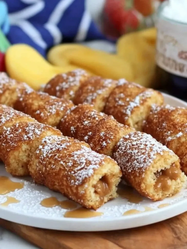 Air Fryer Peanut Butter French Toast Roll-Ups