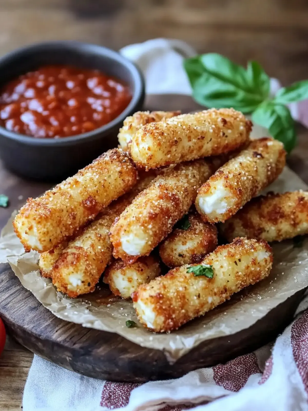Crispy Baked Mozzarella Sticks with Marinara for Fun Snacks 4 Crispy Baked Mozzarella Sticks with Marinara