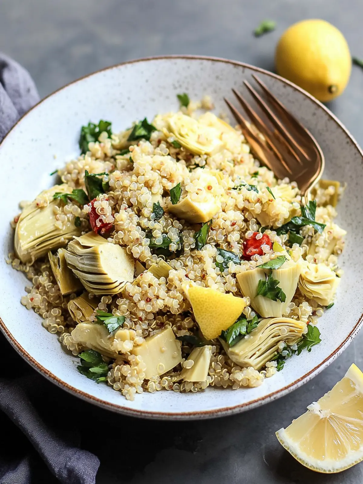 Lemony Artichoke and Quinoa Salad for Fresh Flavor Fun 2 Lemony Artichoke and Quinoa Salad