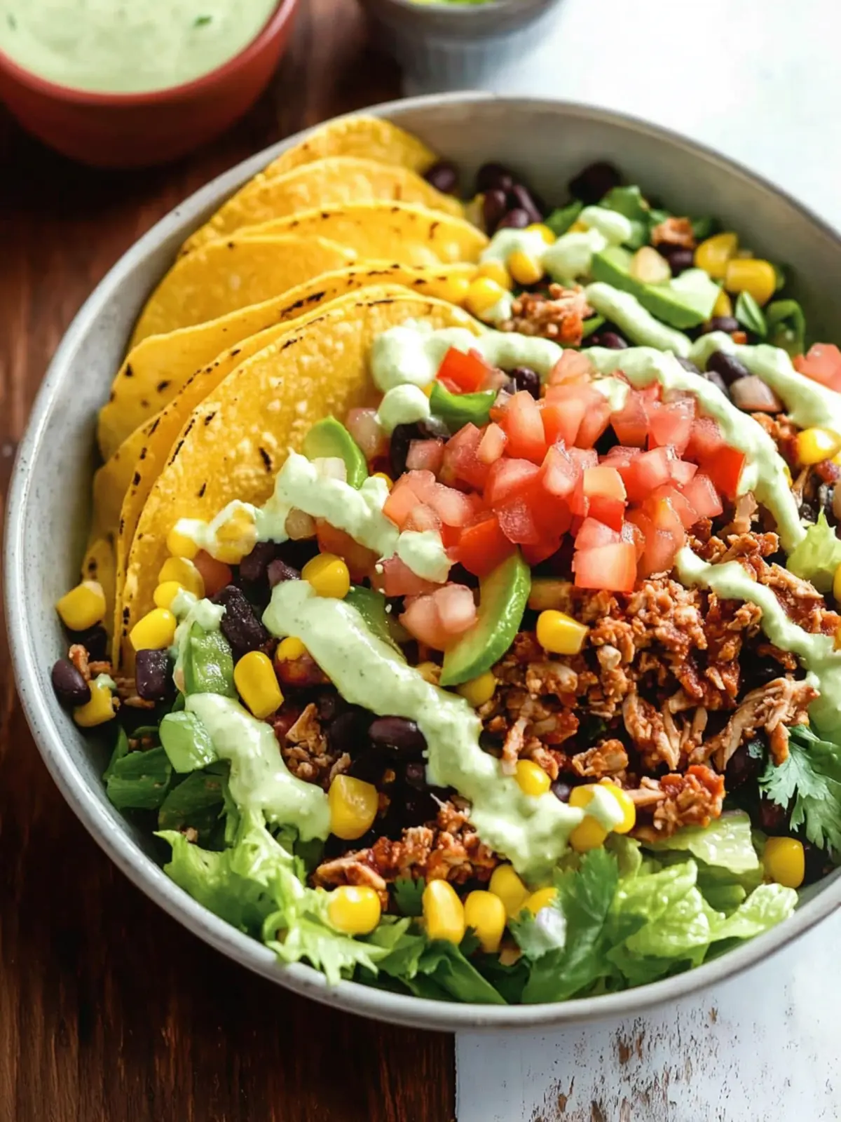 Zesty Turkey Taco Salad with Creamy Avocado Dressing 3 Turkey Taco Salad