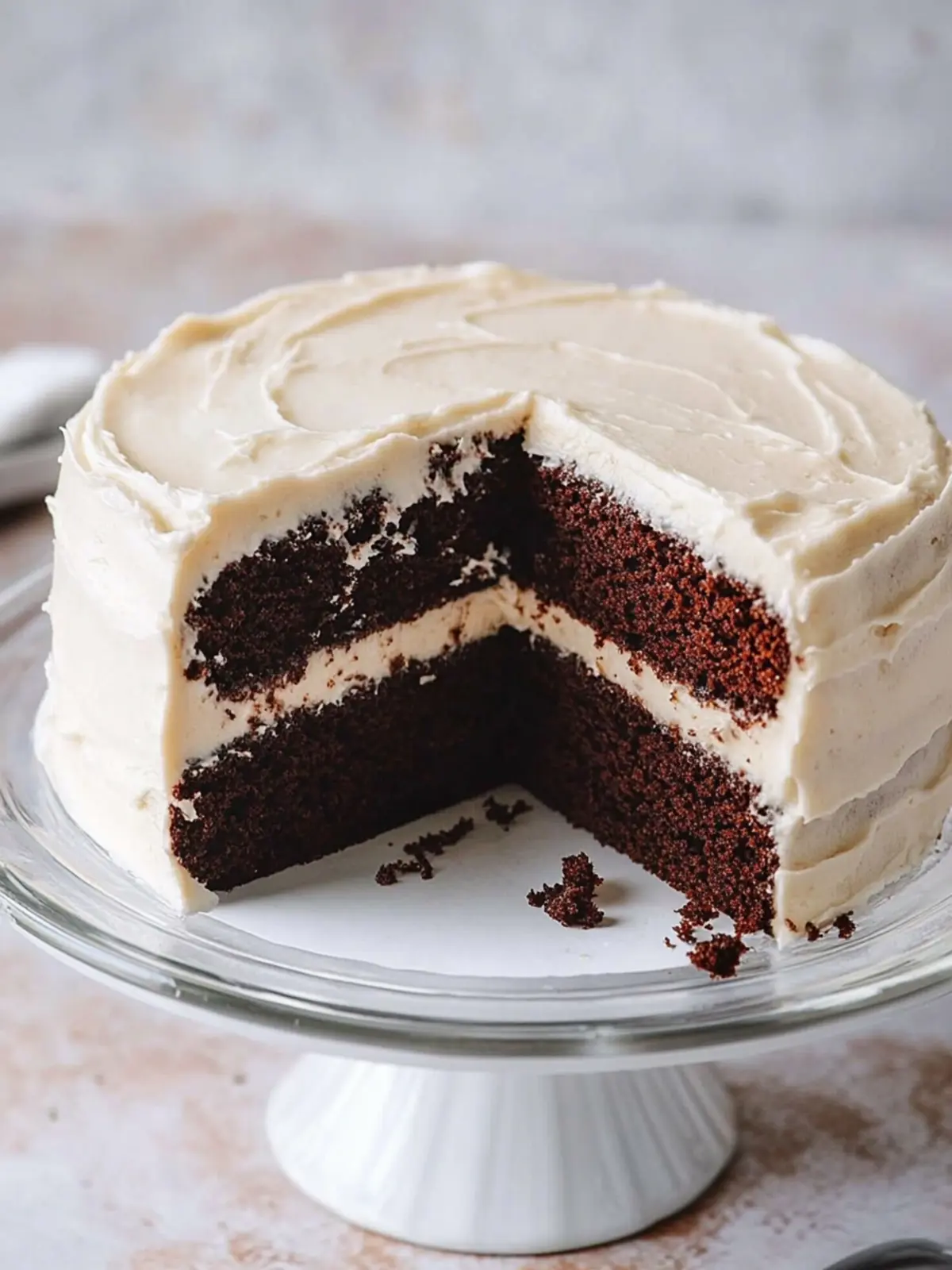 Decadent Chocolate Cake with Vanilla Frosting Bliss 3 Chocolate Cake with Vanilla Frosting